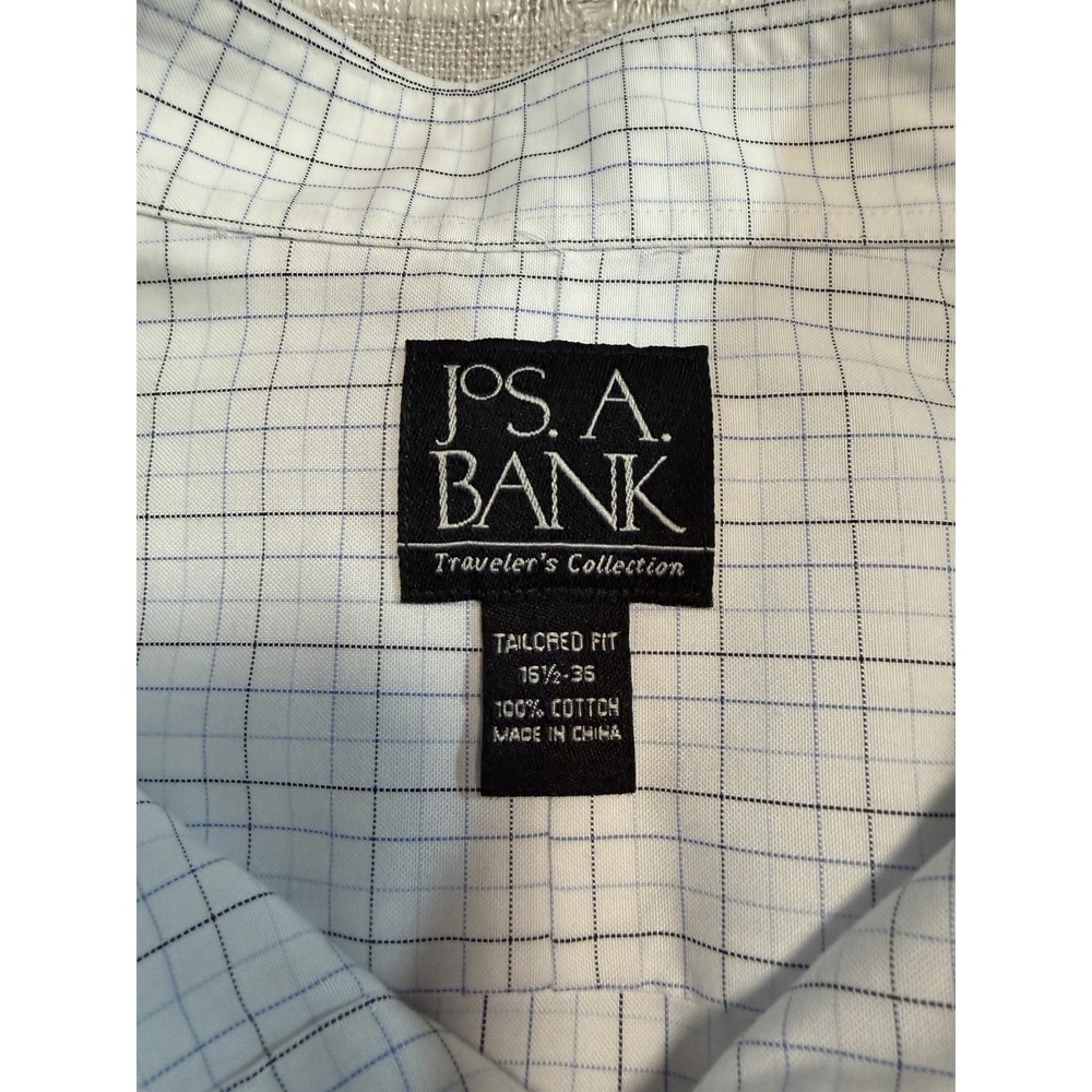 Jos A Bank Traveler's Collection Tailored Fit Dress Shirt 16.5 36 French Cuffs